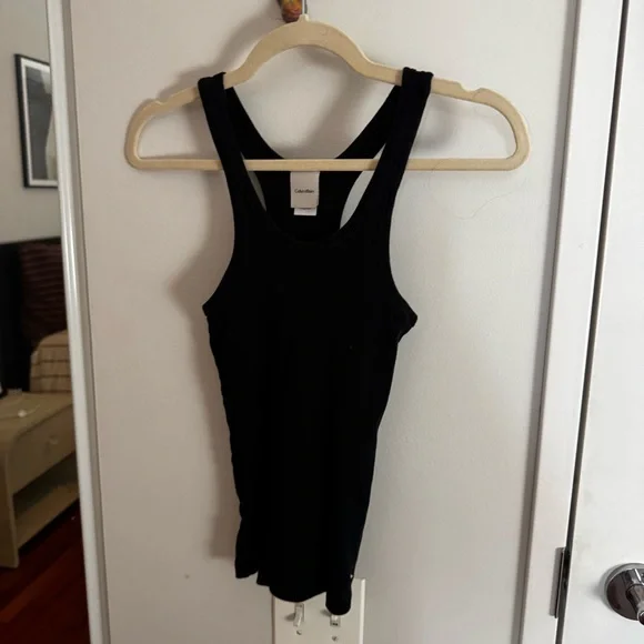 CALVIN KLEIN bundle of two - black and charcoal ribbed tanks - Picture 4 of 7